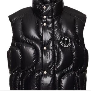 Moncler Shiny Black Quilted Vest